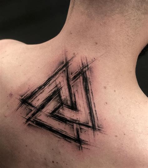 valknut tattoo|3 interlocking triangles tattoo.